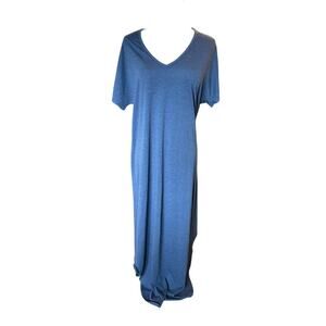 Alya blue tee shirt dress nightgown Large stretchy travel loungewear